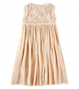 Платье Giulia с вышивкой из бархата Bonpoint, Rose Camelia