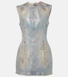 Мини-платье из джинсовой саржи с покрытием Acne Studios, Mid Blue