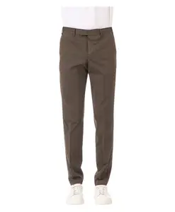 Брюки из шелка и стрейча Pt Torino, коричневый