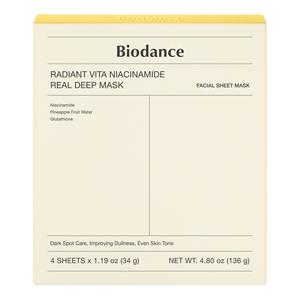 Маска Radiant Vita Niacinamide Real Deep Mask - для более сияющего и ровного цвета лица. Biodance, x 4