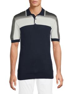 Рубашка-поло с цветными блоками Luchiano Visconti, цвет Navy Multi