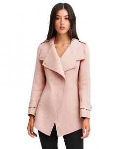 Женское НОВОЕ шерстяное мото-пальто Bad Girl Belle & Bloom, розовый