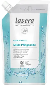 Жидкая мыльная основа для чувствительной кожи с органическим алоэ вера и amp Органическая ромашка сменная упаковка 500мл lavera