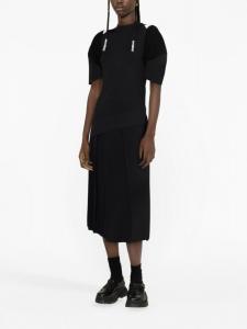 sacai трикотажный топ с асимметричным подолом, черный