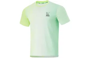 Li-Ning T Shirt Men's Cooling Green с флуоресцентным желто-зеленым принтом