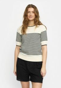 Футболка с принтом MARLA SS O-NECK STRIPE Soft Rebels, черный