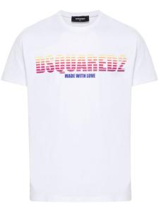 Dsquared2 футболка с эффектом омбре и логотипом, белый