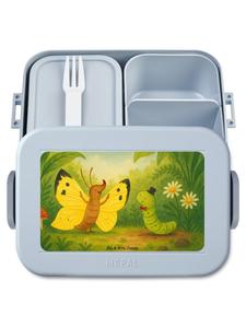 Mr. & Mrs. Panda Ланч-бокс с изображением гусеницы и бабочки, пастельно-голубой цвет