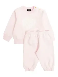 Комплект боди с логотипом Versace Kids, розовый