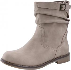 Женские сапоги Shoe'N Tale средней длины с низким каблуком, свободным голенищем и круглым носком, с боковой молнией, Khaki