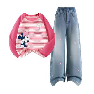 Детская повседневная спортивная одежда Disney, фуксия