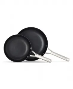 Набор сковородок с антипригарным покрытием и твердым анодированным покрытием диаметром 8 и 25 см Calphalon, черный