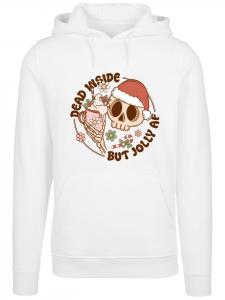 Пуловер F4NT4STIC Hoodie Dead inside but jolly AF Christmas, белый