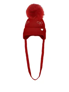 Шерстяная шапка бини Monnalisa, красный