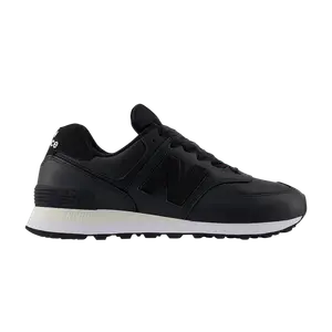 Кроссовки New Balance Wmns 574 Black Leather White, черный