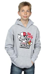 Толстовка с капюшоном в погоне за котами и мышами Tom & Jerry, серый