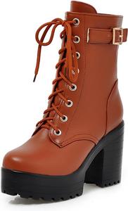 Готические ботинки на платформе Erocalli, боевые ботинки, черные, белые, коричневые, готические ботинки на платформе с закругленным носком и массивным каблуком