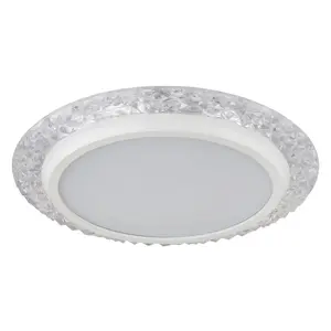 Потолочный светильник LED ABIGAIL, светодиодный модуль 1 шт., теплый белый, с кристаллами, опал, для гостиной и спальни Globo Lighting, Weiß matt