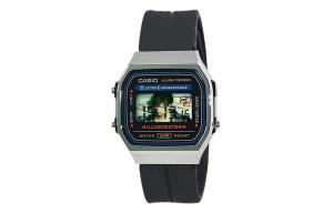 CASIO Кварцевые часы унисекс с силиконовым ремешком и черным циферблатом