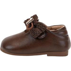 Нескользящие анти-кик туфли с низким верхом для малышей QINUOSHU, коричневый