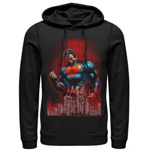 Мужская толстовка с капюшоном и плакатом комиксов Superman Power Flex Skyline Comic, Black DC Comics, черный