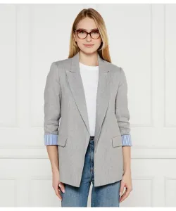 Элегантный льняной жакет с импульсом Straight fit Marella Sport, серый