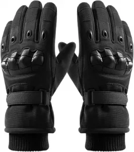 Мотоциклетные перчатки, перчатки для мотоциклистов, совместимые с сенсорными экранами, с жестким корпусом, тренировочные перчатки с мягкой подкладкой на ладони, нескользящие, зимние велосипедные перчатки, Schwarz