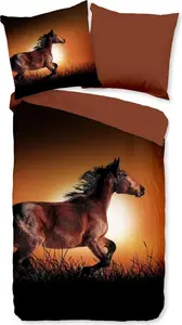 Комплект постельного белья JACK из микрофибры, 2 предмета, 135 x 200 см, Freedom Horse, коричнево-оранжевый Jack