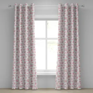 Штора на люверсах ABAKUHAUS Paris, Эйфелева башня и арки с французскими букетами, романтический узор, декоративная, двухпанельная, 280 см x 245 см, светло-зеленый с бледно-розовым оттенком Abakuhaus