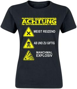 Футболка Sprüche ACHTUNG - manchmal reizend - ab und zu giftig - manchmal explosiv, черный