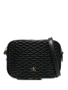 Плиссированная кросс-боди с двумя молниями Calvin Klein, черный