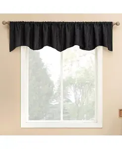 Жаккардовая штора на карнизе с цветочным принтом Bronte, 100% затемняющая, с карнизом Sun Zero, black