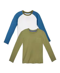 Детские футболки с длинным рукавом из органического хлопка Fair Trade, набор из 2 штук Mightly, мультиколор