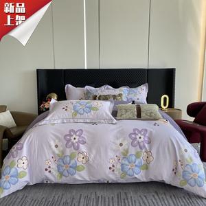 LUOLAI HOME Комплект постельного белья, 180 см, 4 предмета, цветочный принт Flower Feast