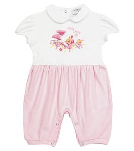 Disney Baby комбинезон из хлопкового джерси с принтом Monnalisa, Bianco/Rosa