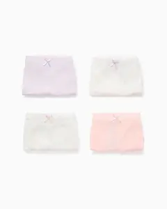 Набор из 4 простых девичьих трусиков / мотив монстра / с бантами Zippy, сиреневый