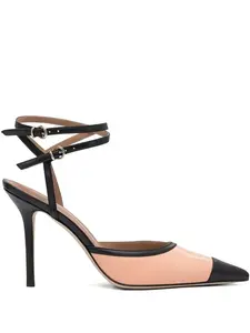 105-миллиметровые кожаные туфли с ремешком на щиколотке Lella Baldi, розовый