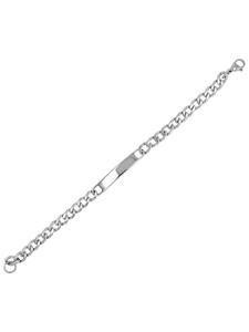 Adeliás Браслет унисекс - браслет из нержавеющей стали в виде цепочки, 21 см, серебристый