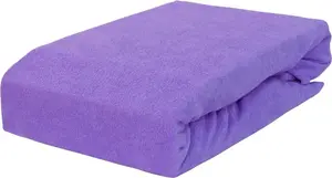 Простыня махровая фиолетовая на резинке 120x200 KAMIX