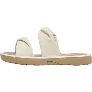 DAPHNE Кожаные мозаичные бесшумные шлепанцы женские экрю, цвет Ecru