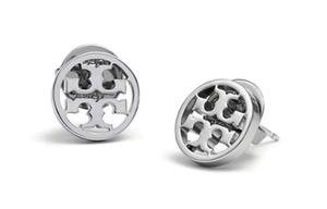 Логотип Подробные Серьги TORY BURCH, серебро