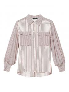 Рубашка TWINSET в полоску с рукавами-фонариками, красный