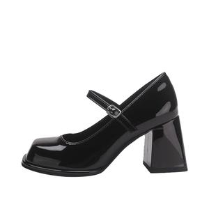 CAOT Туфли Мэри Джейн на массивном каблуке, женские, черная коробка