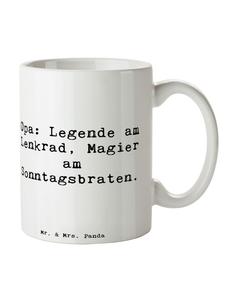 Кружка Легенда дедушки с надписью на белом фоне Mr. & Mrs. Panda