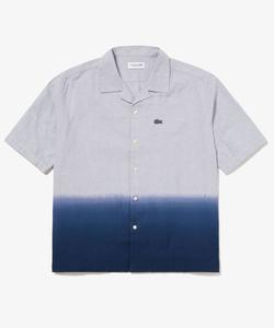 Рубашка-оксфорд из хлопка с градиентным рисунком и открытым воротником