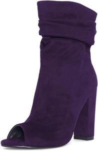 Женские ботильоны FSJ с открытым носком, высокой массивной подошвой, боковой молнией, модные ботинки для вечерних мероприятий, стильная обувь, размер 4-16 US