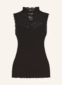 Шелковый топ с кружевом Rosemunde, черный