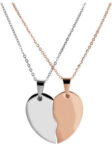 Adeliás Кулон унисекс - гравированный кулон в форме сердца из нержавеющей стали белого цвета