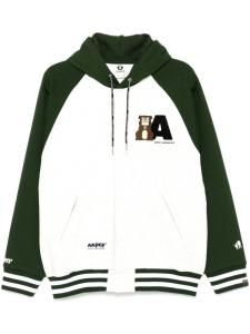 AAPE BY *A BATHING APE куртка с капюшоном и нашивкой-логотипом, серый