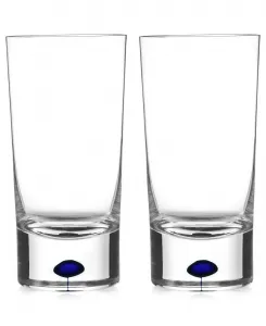 Пара коктейлей "Интермеццо Блю Хайбол" Orrefors